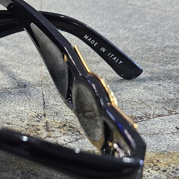 Versace Black Sunglasses with Gold Medusa Detail - Picture 10 of 15